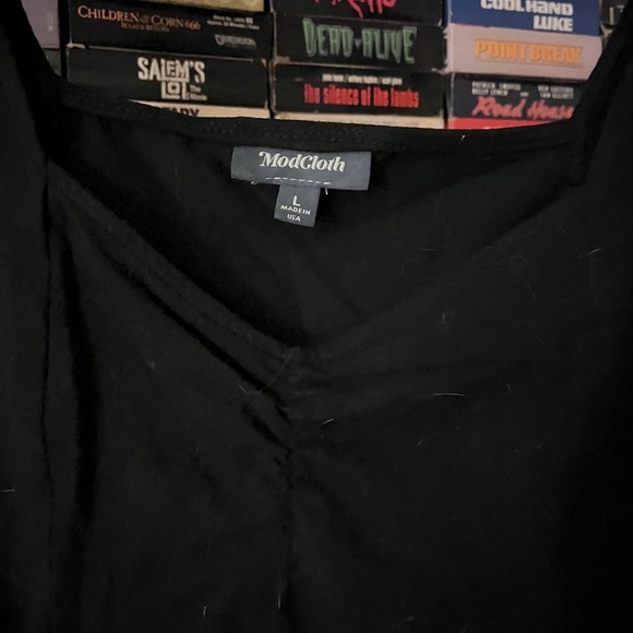 ModCloth Black Cropped Tank 1950s PinUp Large - Picture 2 of 3